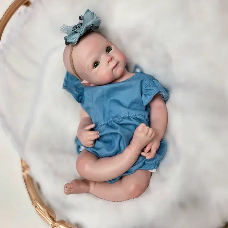 18Inch Can Open Mouth Solid Silicone BeBe Reborn Girl With Painted Skin  Corpo De Silicone Doll Soft Touch Lifelike Reborn Doll lifelikesiliconereborns.com
