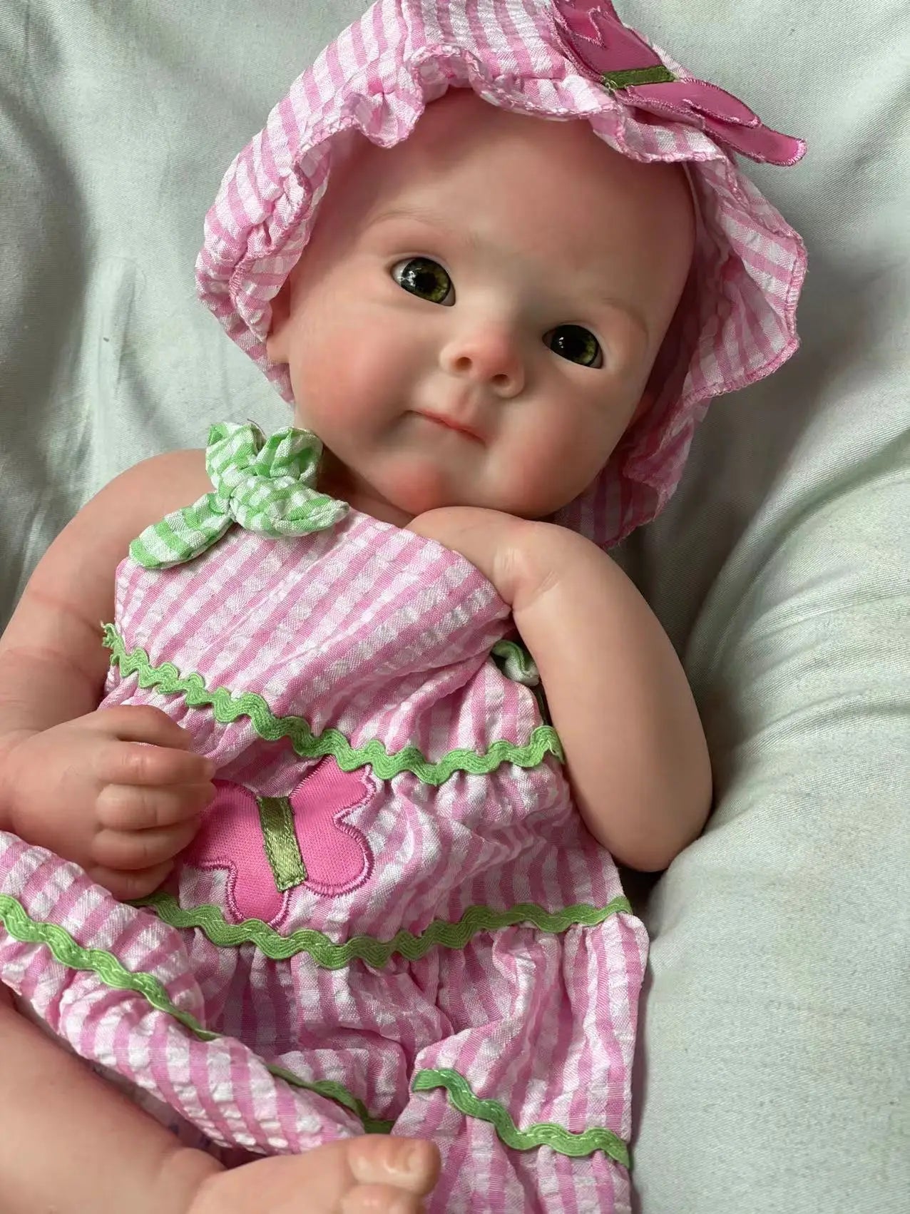 18Inch Can Open Mouth Solid Silicone BeBe Reborn Girl With Painted Skin  Corpo De Silicone Doll Soft Touch Lifelike Reborn Doll lifelikesiliconereborns.com