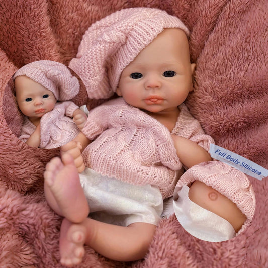 13Inch Painted Reborn Baby Dolls Cute Girl Whole Body Soft Solid Silicone Painted Reborn Baby Doll Toys Corpo De Silicone lifelikesiliconereborns.com
