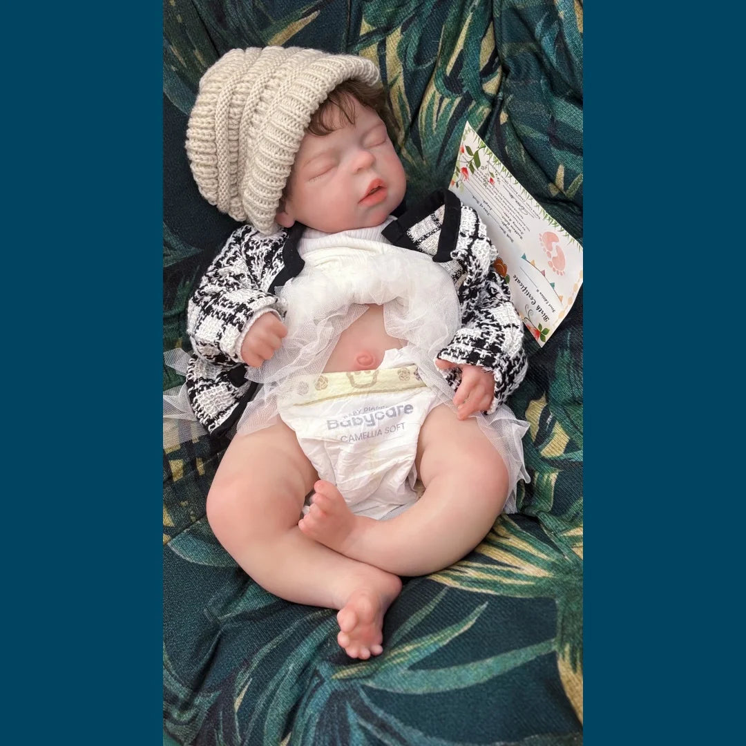 22Inch Big Size Can Open Mouth bébé reborn de silicona Girl Doll With Rooted Hair Soft Touch Flexible Reborn Toddler  Doll lifelikesiliconereborns.com