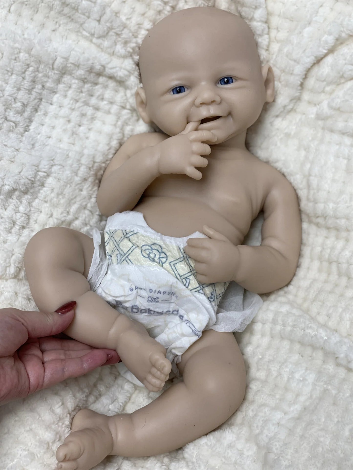 18Inch Can Open Mouth Vivienne Full Body Silicone Bebe Reborn Girl Painted Handmade reborn bébé silicone complet tout le corps lifelikesiliconereborns.com