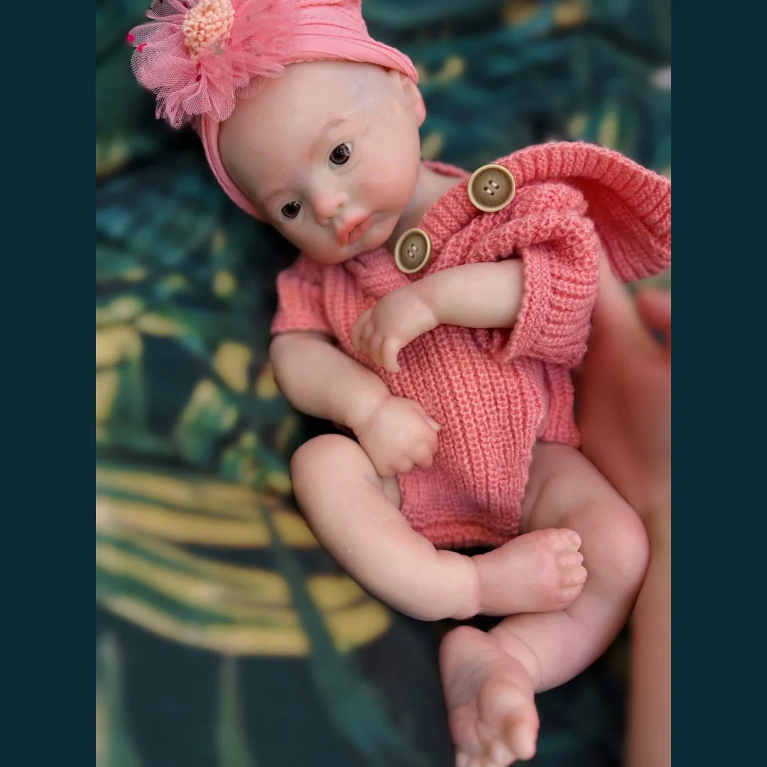 45cm Meadow Can Open Mouth  Solid bebe reborn de silicona Girl Doll With 3D Painted Skin Lifelike Real Reborn Baby Doll lifelikesiliconereborns.com