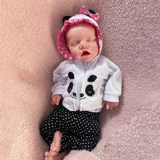 Soft Platinum Silicone Girl Toy Child Gift 17 Inch Sleepy Cute Reborn Dolls Realisitc Reborn Baby Full Body Solid Silicone Dolls lifelikesiliconereborns.com