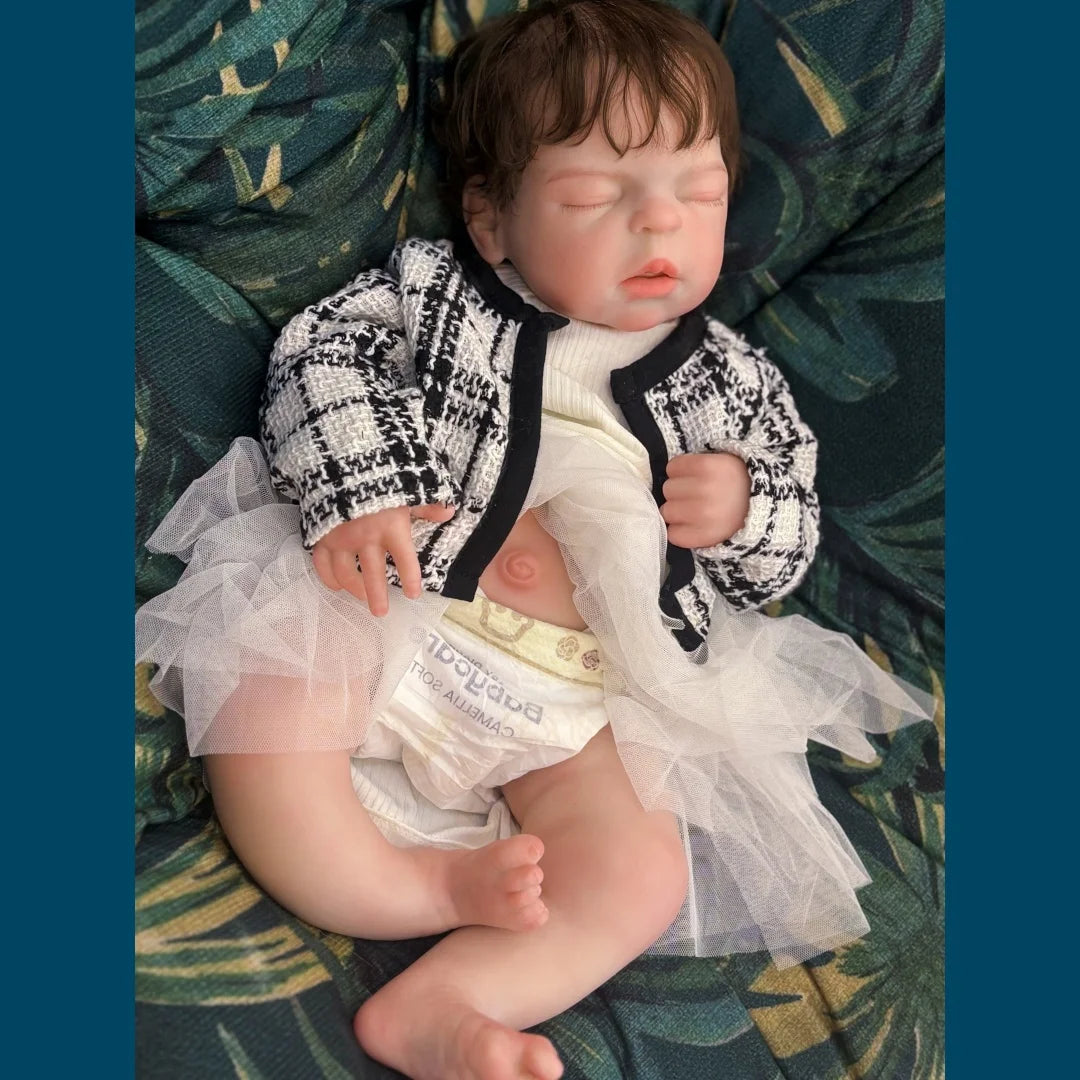 22Inch Big Size Can Open Mouth bébé reborn de silicona Girl Doll With Rooted Hair Soft Touch Flexible Reborn Toddler  Doll lifelikesiliconereborns.com