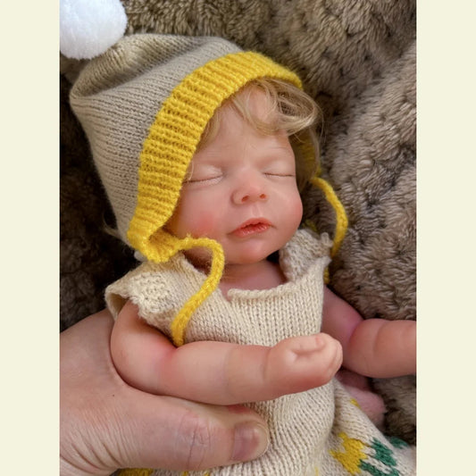 10Inch Can Open Mouth Full Body Silicone Reborn Girl Doll With Handmade Rooted Hair Lifelike Newborn Doll With Sweather Cloth lifelikesiliconereborns.com