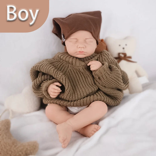 Sleeping Little Prince "19.3-inch solid silicone reborn baby boy 3.45kg super real weight baby boy sleeping style lifelikesiliconereborns.com