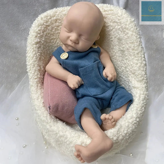 Unpainted/Painted 18Inch Reborn Doll Full Solid Silicone Handmade Realistic Sleeping Baby Boy Weighted 5.7lb Gift lifelikesiliconereborns.com