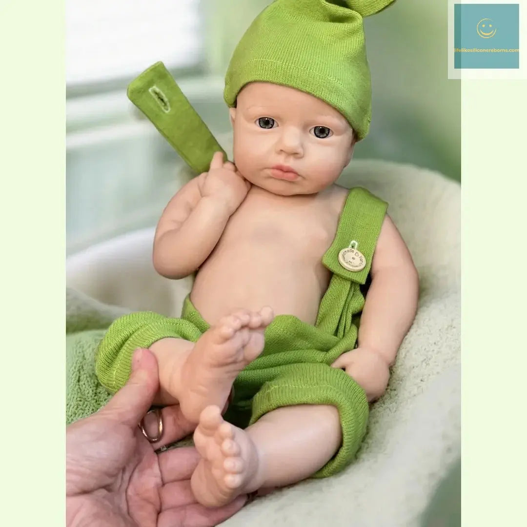 Washable 18Inch LouLou bebe reborn de silicona Boy Doll With Painted Bald Soft Touch Handmade Lifelike Corpo De Silicone Doll lifelikesiliconereborns.com