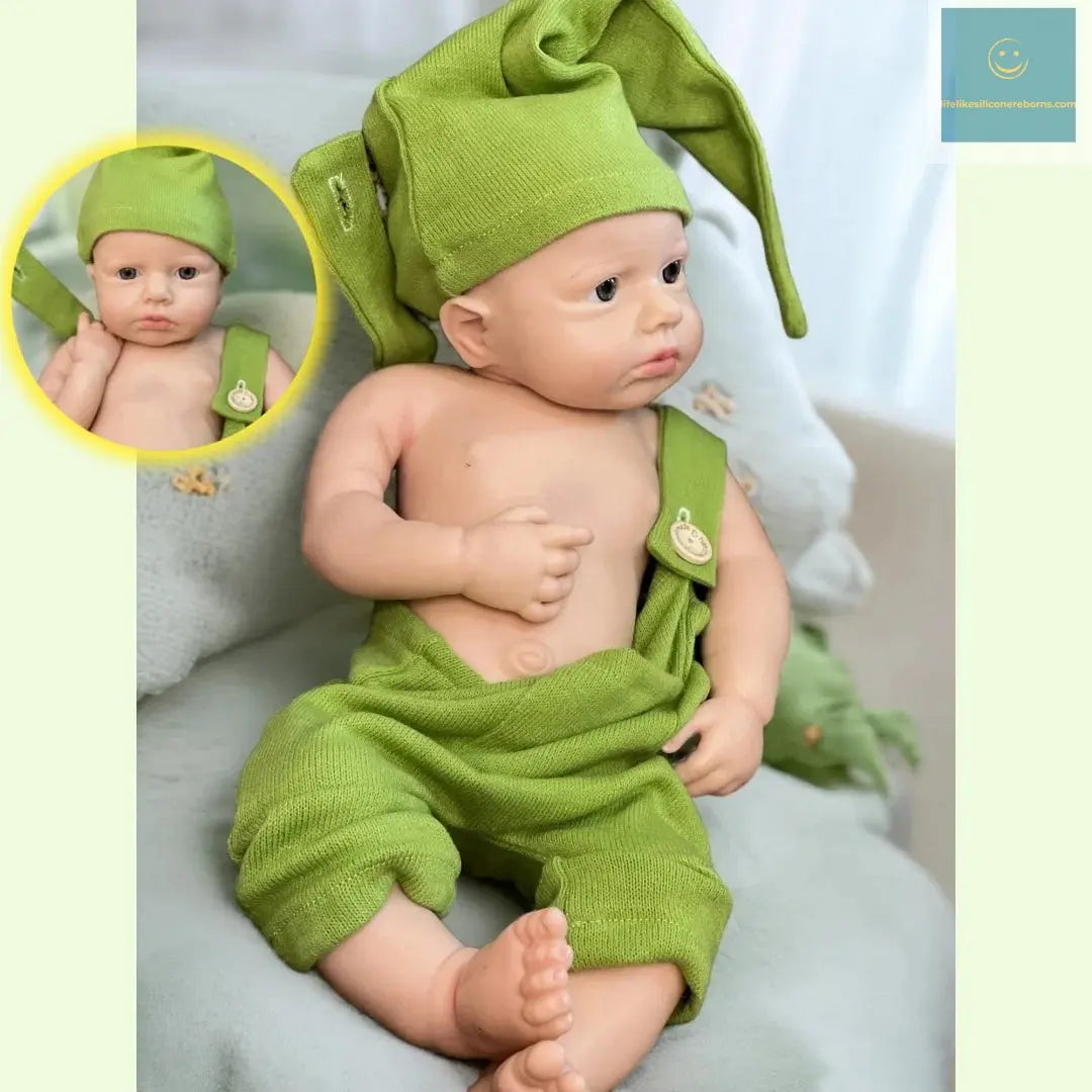 Washable 18Inch LouLou bebe reborn de silicona Boy Doll With Painted Bald Soft Touch Handmade Lifelike Corpo De Silicone Doll lifelikesiliconereborns.com