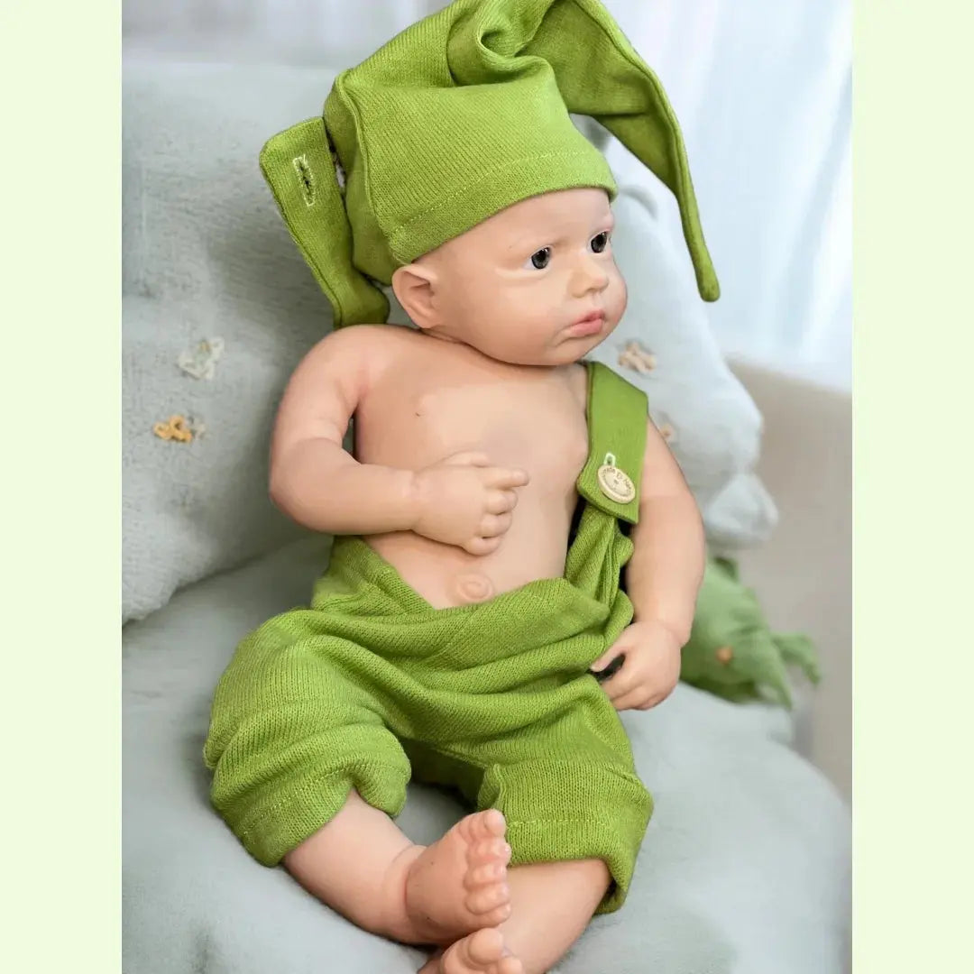 Washable 18Inch LouLou bebe reborn de silicona Boy Doll With Painted Bald Soft Touch Handmade Lifelike Corpo De Silicone Doll lifelikesiliconereborns.com