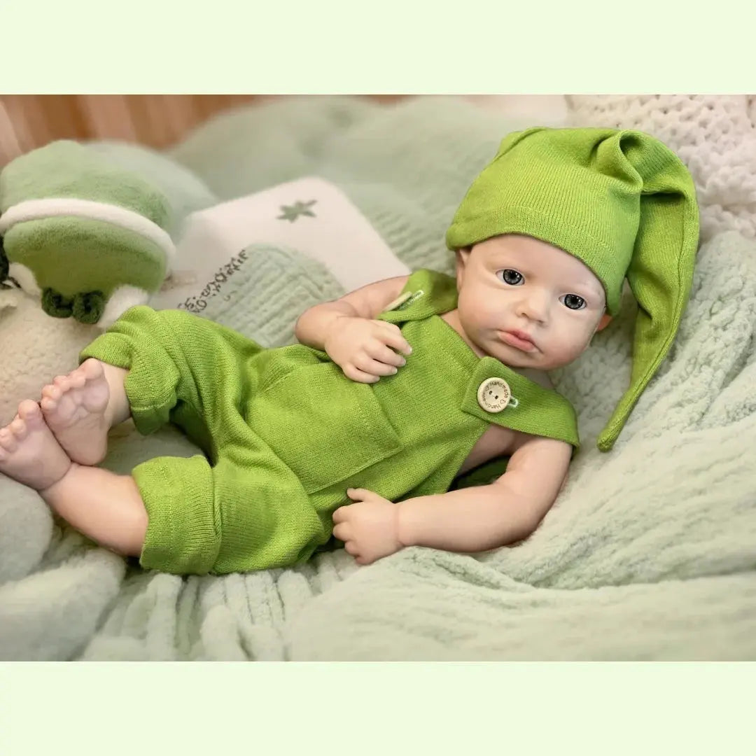 Washable 18Inch LouLou bebe reborn de silicona Boy Doll With Painted Bald Soft Touch Handmade Lifelike Corpo De Silicone Doll lifelikesiliconereborns.com