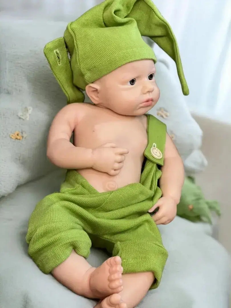 Washable 18Inch LouLou bebe reborn de silicona Boy Doll With Painted Bald Soft Touch Handmade Lifelike Corpo De Silicone Doll lifelikesiliconereborns.com