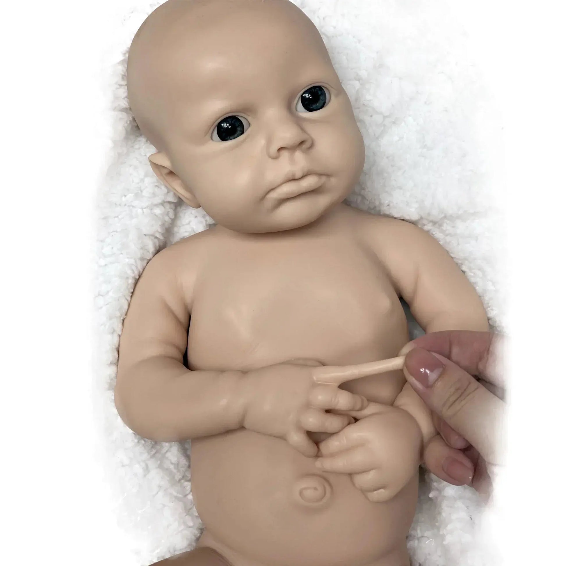 Washable 18Inch LouLou bebe reborn de silicona Boy Doll With Painted Bald Soft Touch Handmade Lifelike Corpo De Silicone Doll lifelikesiliconereborns.com