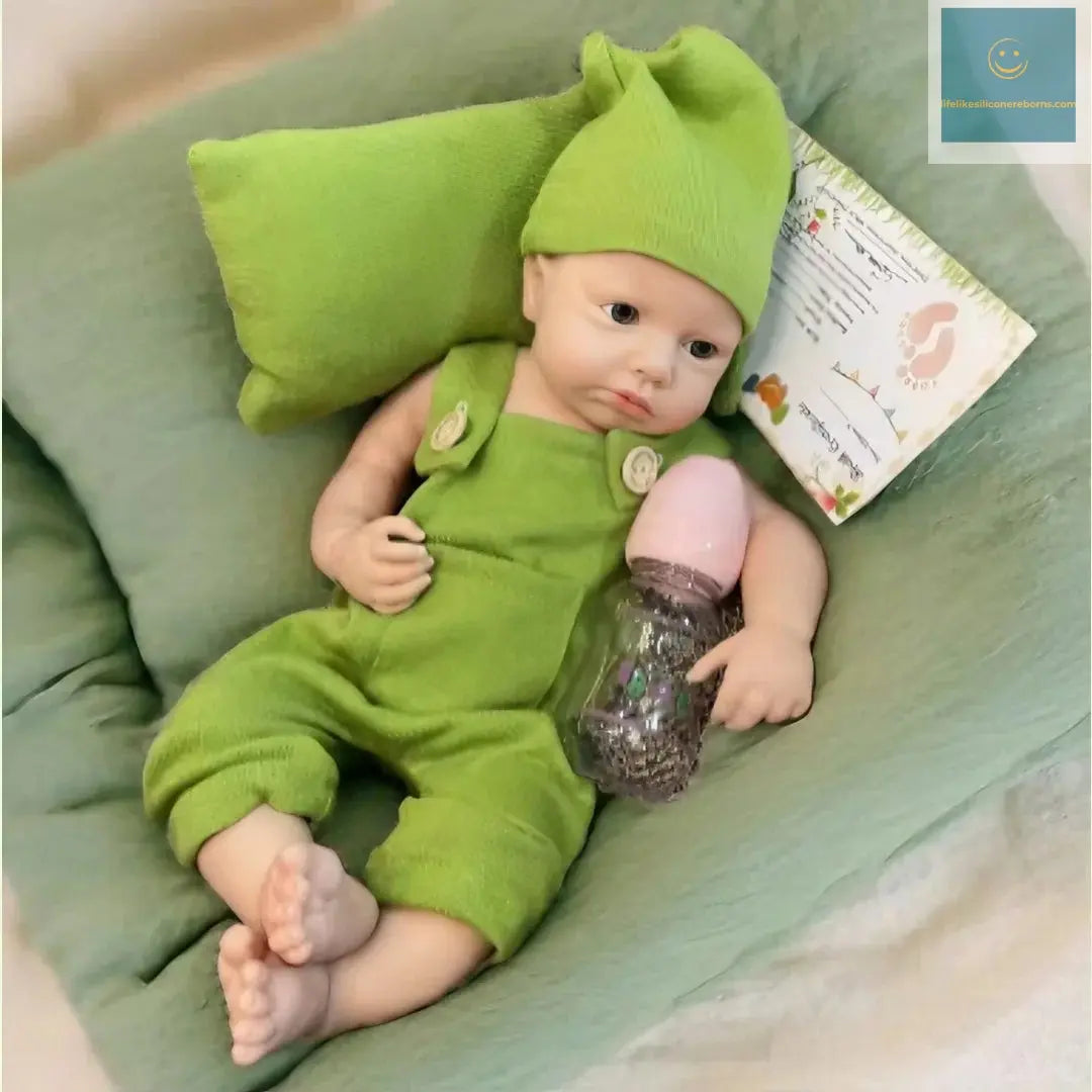 Washable 18Inch LouLou bebe reborn de silicona Boy Doll With Painted Bald Soft Touch Handmade Lifelike Corpo De Silicone Doll lifelikesiliconereborns.com