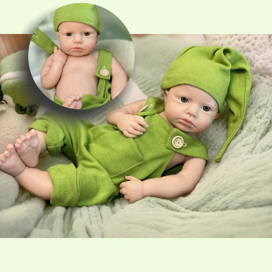 Washable 18Inch LouLou bebe reborn de silicona Boy Doll With Painted Bald Soft Touch Handmade Lifelike Corpo De Silicone Doll lifelikesiliconereborns.com