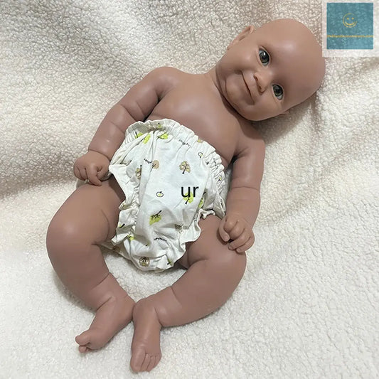 Washable 20 Inch Full Body Realistic Silicone Reborn Baby Doll Lifelike Infant African Smile Girl Artist Collectible lifelikesiliconereborns.com