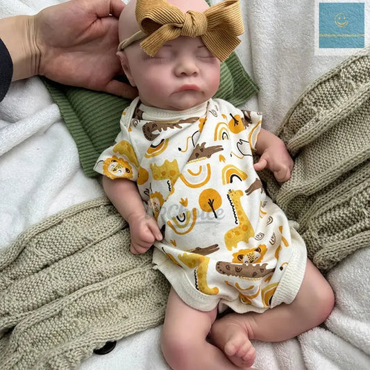 Waterproof Painted 17Inch Silicone Reborn Baby Boy Asleep Newborn Doll Realistic Details for Hobbyists Collector Kids Toy lifelikesiliconereborns.com