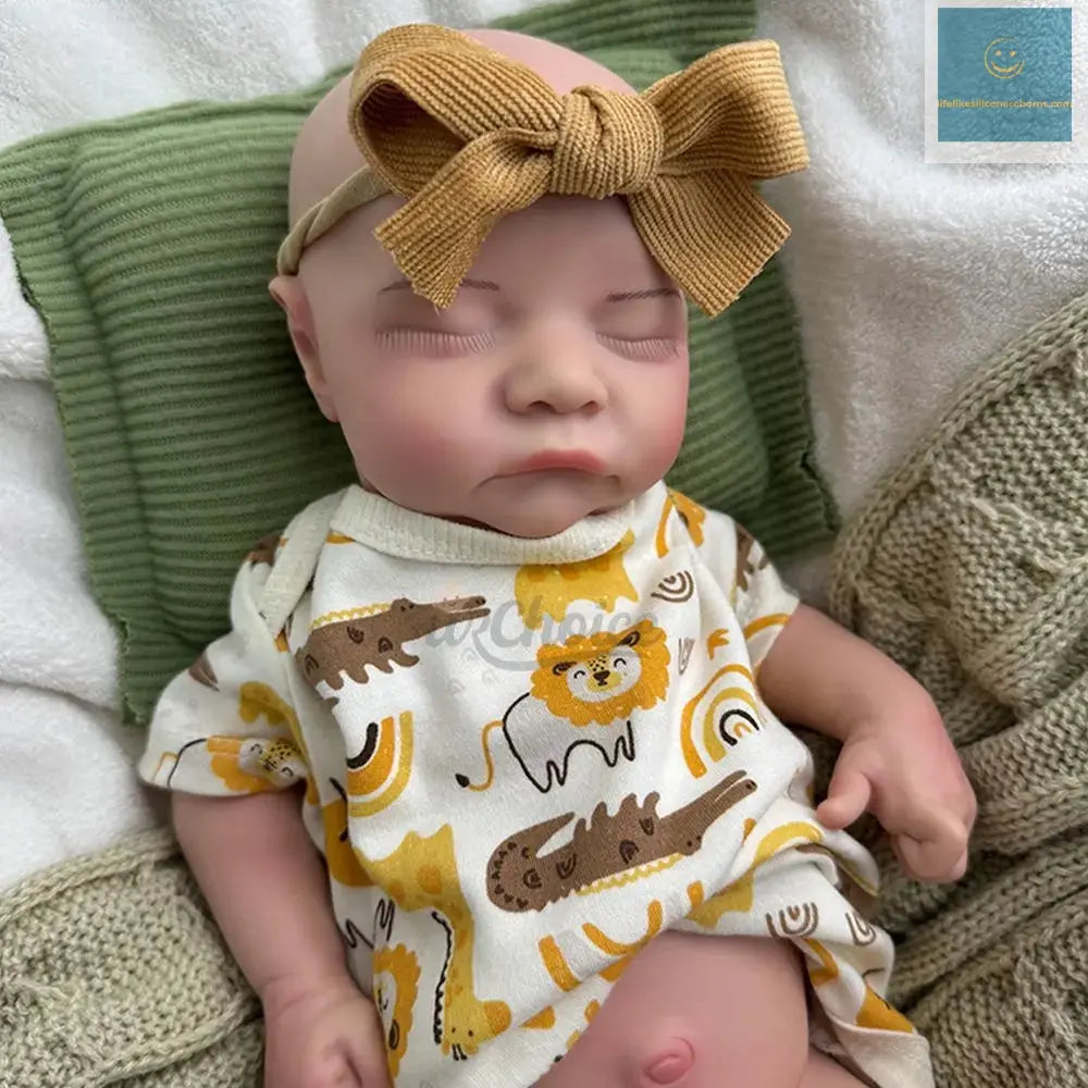 Waterproof Painted 17Inch Silicone Reborn Baby Boy Asleep Newborn Doll Realistic Details for Hobbyists Collector Kids Toy lifelikesiliconereborns.com