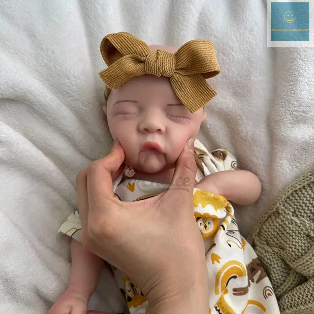 Waterproof Painted 17Inch Silicone Reborn Baby Boy Asleep Newborn Doll Realistic Details for Hobbyists Collector Kids Toy lifelikesiliconereborns.com