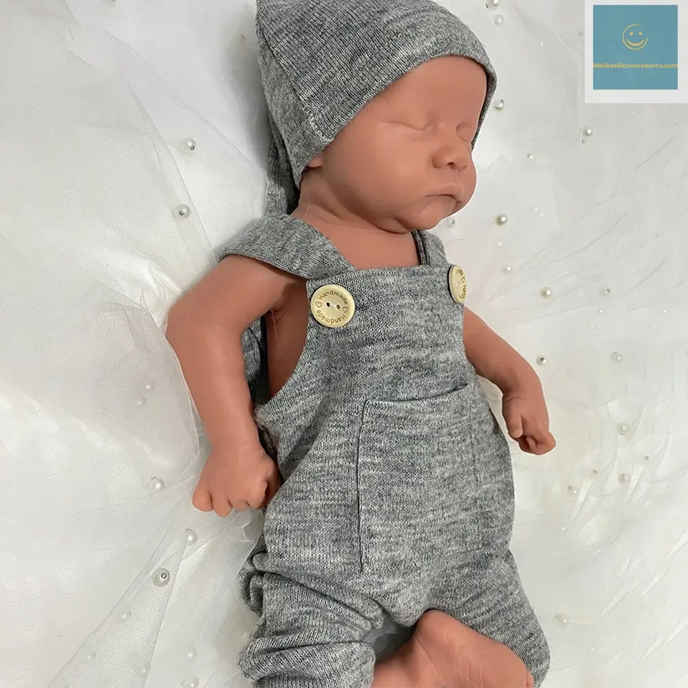 Waterproof Painted 17Inch Silicone Reborn Baby Boy Asleep Newborn Doll Realistic Details for Hobbyists Collector Kids Toy lifelikesiliconereborns.com
