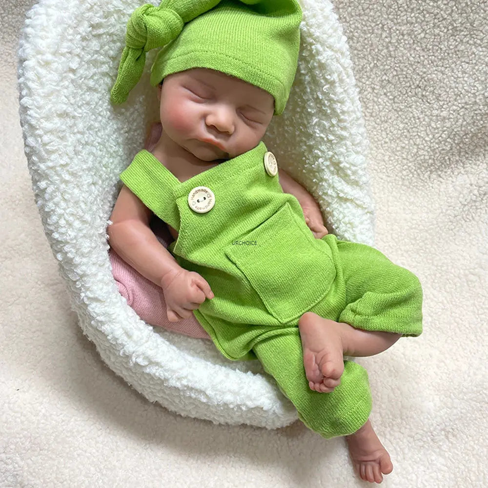 Waterproof Painted 17Inch Silicone Reborn Baby Boy Asleep Newborn Doll Realistic Details for Hobbyists Collector Kids Toy lifelikesiliconereborns.com