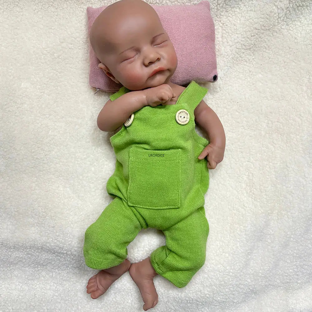 Waterproof Painted 17Inch Silicone Reborn Baby Boy Asleep Newborn Doll Realistic Details for Hobbyists Collector Kids Toy lifelikesiliconereborns.com