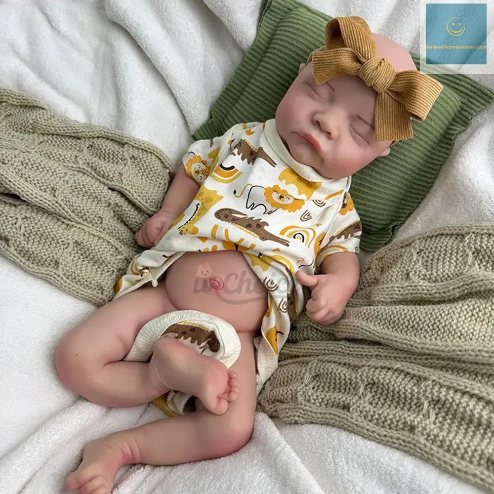 Waterproof Painted 17Inch Silicone Reborn Baby Boy Asleep Newborn Doll Realistic Details for Hobbyists Collector Kids Toy lifelikesiliconereborns.com
