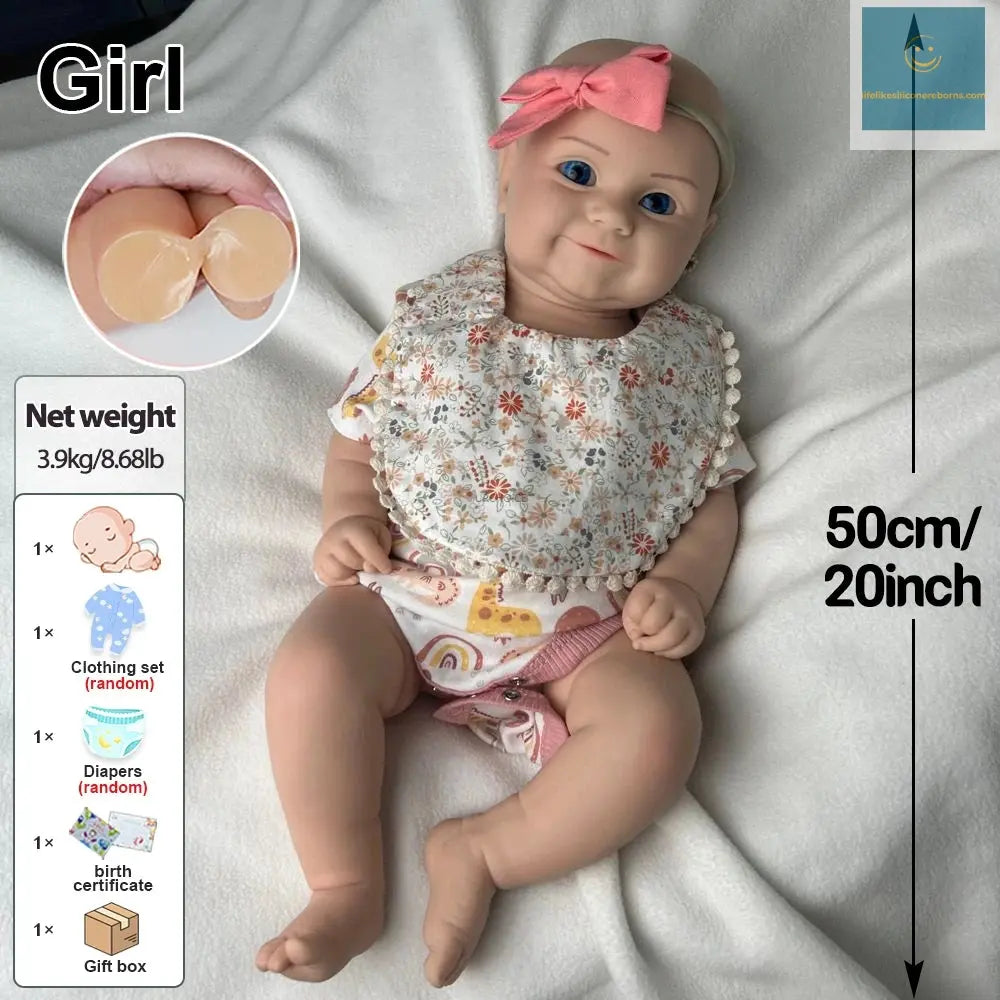 Weighted 20Inch Silicone Reborn Baby Girl Maddie Open Eyes Doll Lifelike Details for Gifts & Hobby Enthusiasts Collectibles lifelikesiliconereborns.com