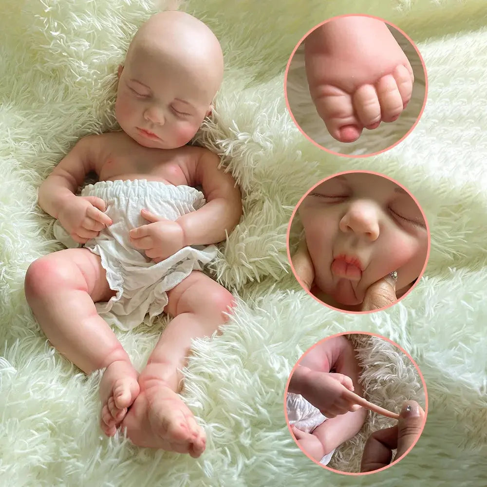 differnt months 2 Babies Artist Painted Collector Small 31Cm Newborn Baby Girl And Large 50Cm Full Silicone Reborn Dolls Loulou lifelikesiliconereborns.com