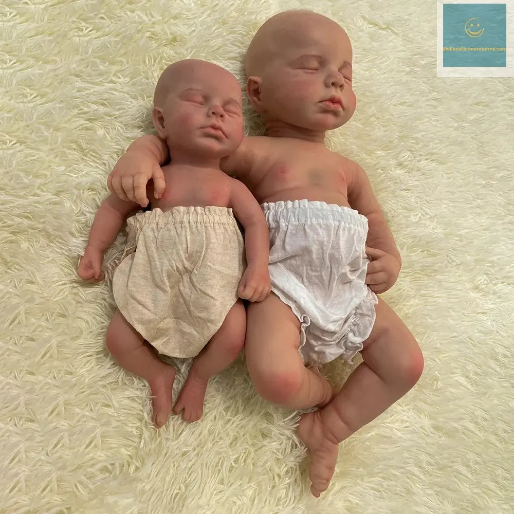 differnt months 2 Babies Artist Painted Collector Small 31Cm Newborn Baby Girl And Large 50Cm Full Silicone Reborn Dolls Loulou lifelikesiliconereborns.com