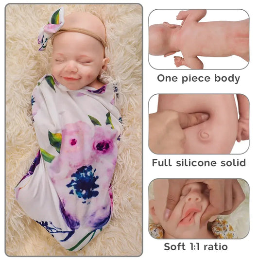 heavy Whole Silicone Reborn Baby Doll Flexible Girl Bebe Handmade 3D Skin Visible Veins Full Body Solid Silicone Baby lifelikesiliconereborns.com